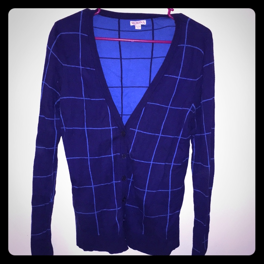 Blue Two-Toned Cardigan